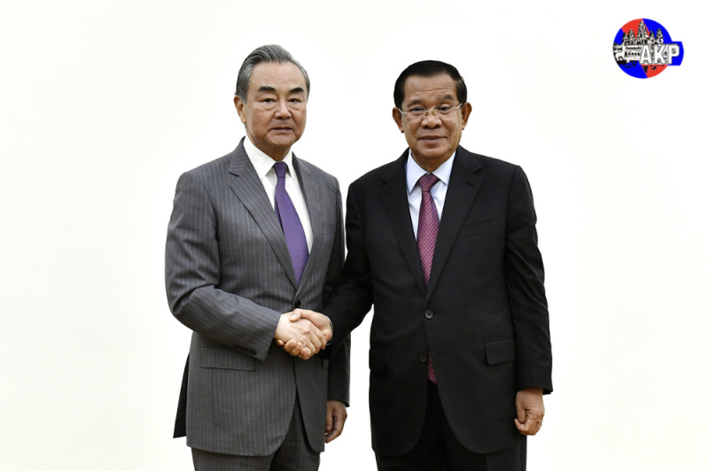 柬埔寨参议院主席洪森会见中国外长王毅