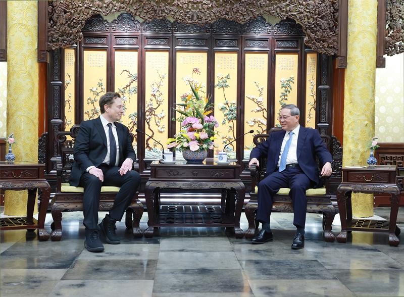 中国总理李强会见美国特斯拉公司首席执行官马斯克