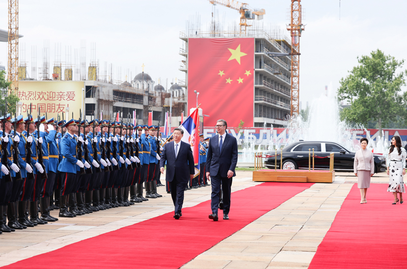 中国国家主席习近平同塞尔维亚总统武契奇举行会谈