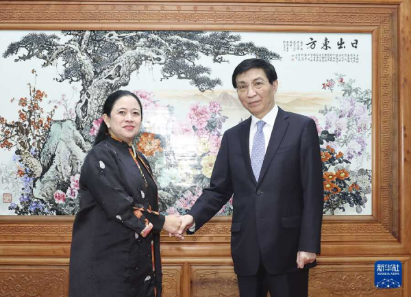 中国全国政协主席王沪宁会见印尼国会议长布安