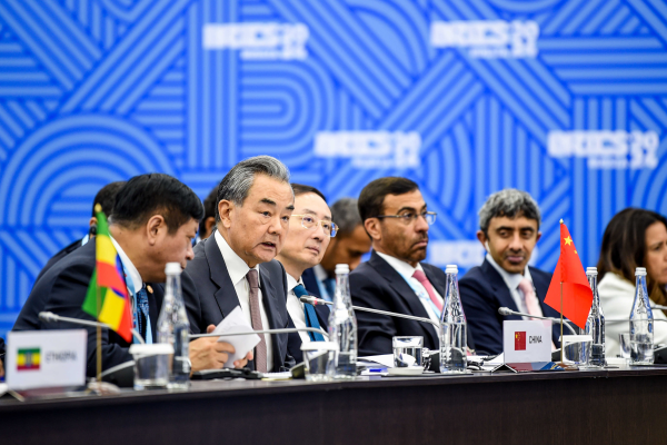Chinese FM Wang Yi calls on BRICS to promote consensus on peace
