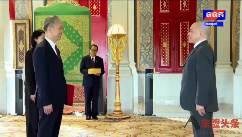 新任中国驻柬埔寨大使汪文斌向柬国王递交国书（视频）