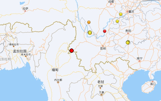 中缅边境云南芒市发生4.0级地震 多地震感强烈