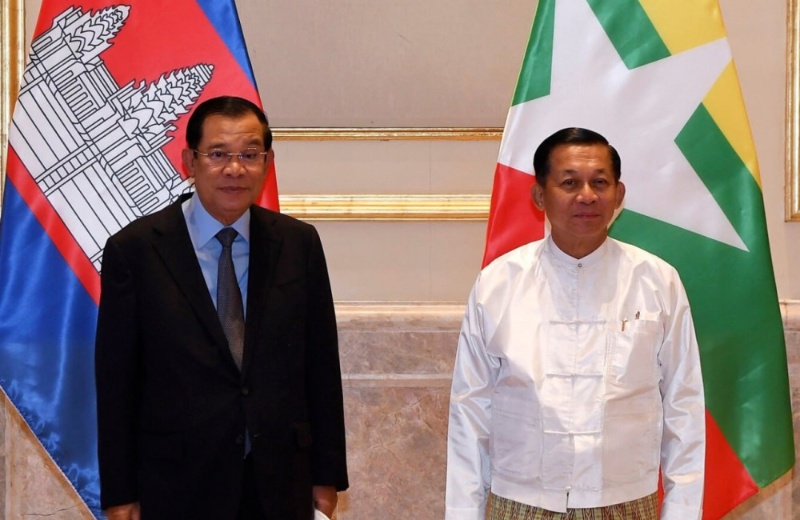 Myanmar Senior Gen. Min Aung Hlaing Sends Birthday Wishes to Hun Sen