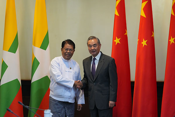 Chinese Foreign Minister Holds Talks with Myanmar's Deputy Prime Minister and Foreign Minister