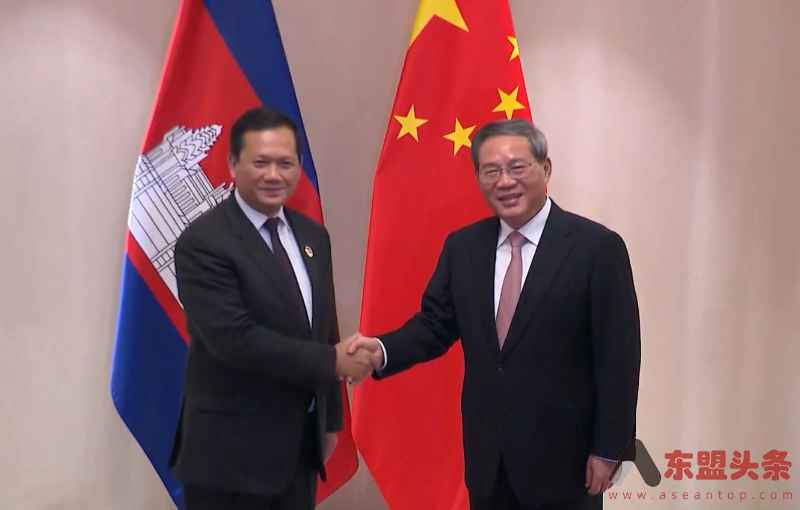 中国总理李强会见柬埔寨首相洪玛奈