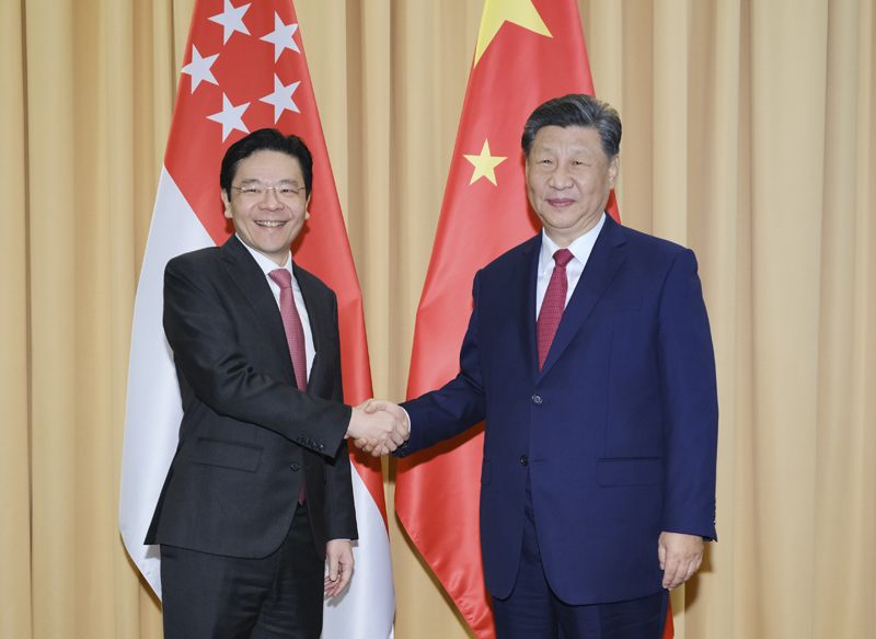 中国国家主席习近平会见新加坡总理黄循财