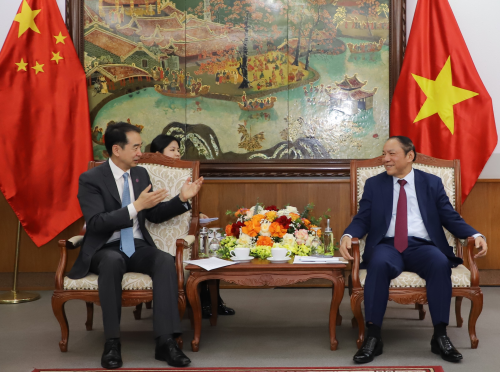 中国驻越南大使何炜拜会越南文体旅游部部长阮文雄