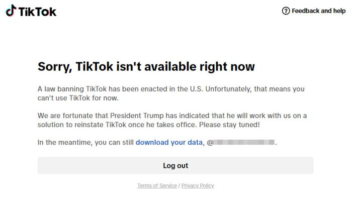 TikTok停止在美国服务 特朗普此前表态上任后“可能”宽限