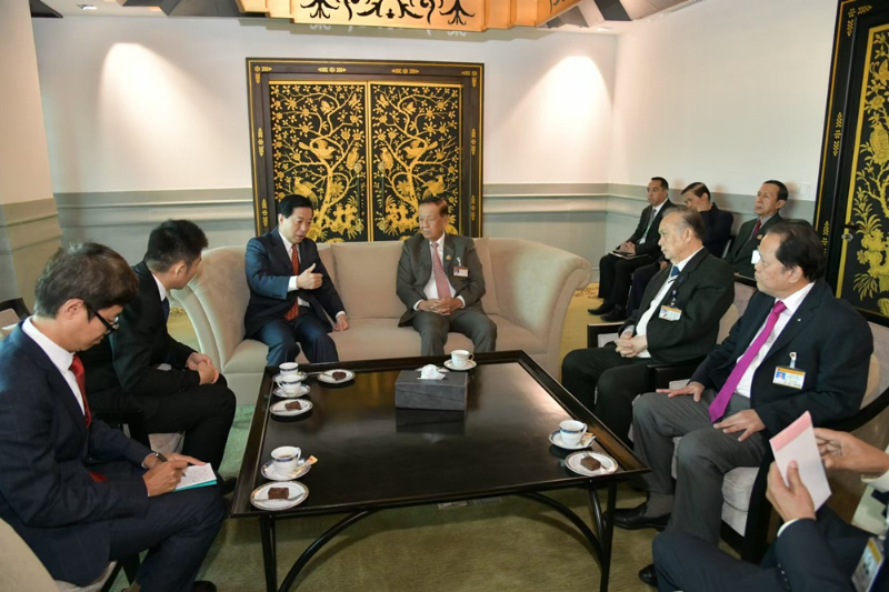 中国驻泰国大使韩志强会见泰国国会主席兼下议院议长万诺