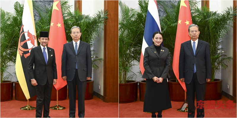 中国全国人大常委会委员长赵乐际分别会见文莱苏丹、泰国总理