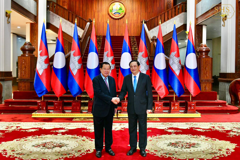柬埔寨参议院主席洪森与老挝总理宋赛会谈 双方同意加速推动能源项目合作 