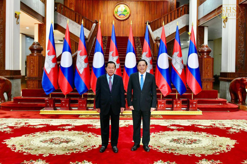 Cambodian Senate President Meets with Lao Prime Minister