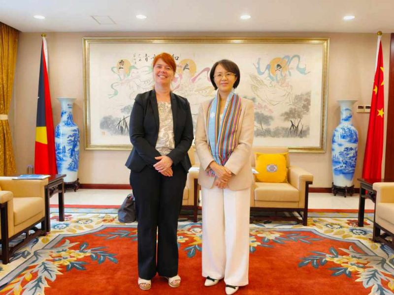 中国驻东帝汶大使王文丽会见世界粮食计划署驻东帝汶代表杰奎琳