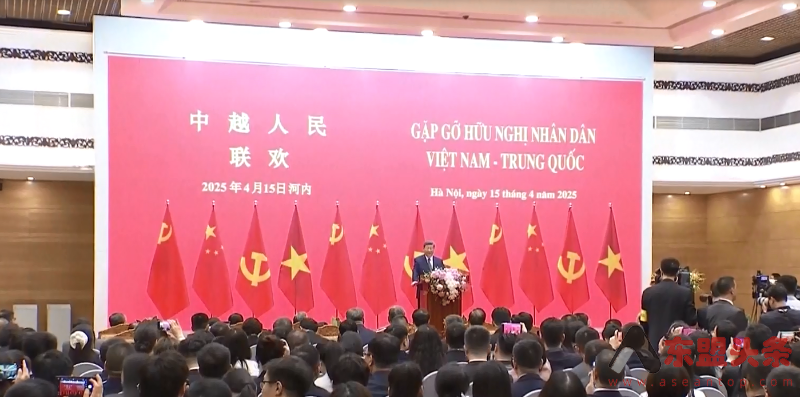 习近平在同越共中央总书记苏林、越南国家主席梁强共同会见中越人民大联欢活动代表