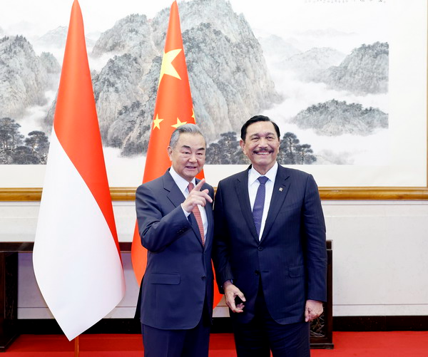 中国外长王毅会见印尼国家经济委员会主席卢胡特
