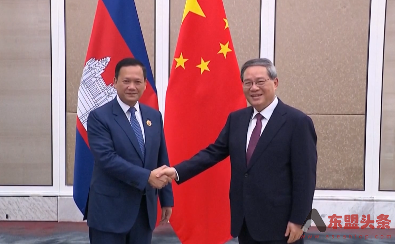 中国李强在吉隆坡会见柬埔寨首相洪玛奈