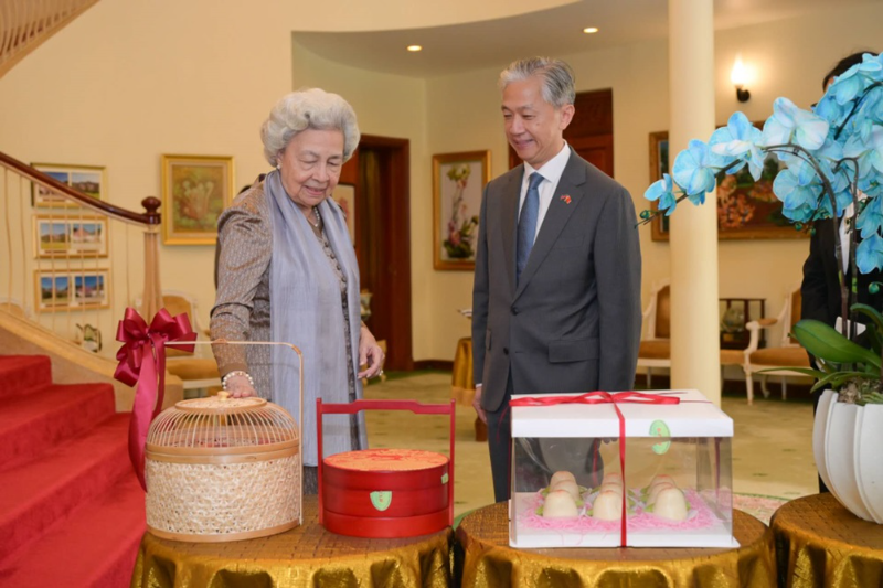 中国驻柬埔寨大使汪文斌祝贺柬埔寨太后莫尼列90寿辰 