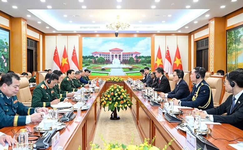 越南和新加坡国防部长在河内举行会谈 