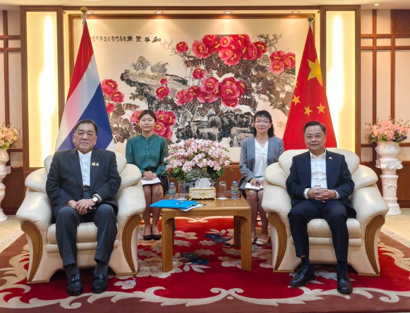 新任中国驻泰国大使张建卫会见泰国商会暨泰国贸易院主席陈培强 支持办好2025泰中合作博览会