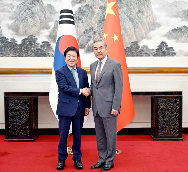 中国外长王毅会见韩国总统特使朴炳锡  双方应坚定友好方向、拓展共同利益、改善国民感情、妥处敏感问题