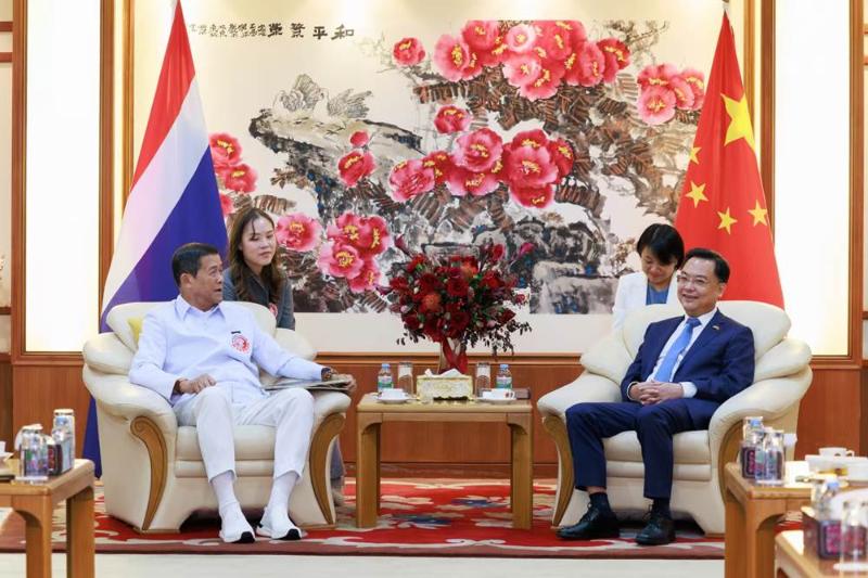 新任中国驻泰国大使张建卫会见泰国前副总理、泰中友好协会会长功·塔帕朗西