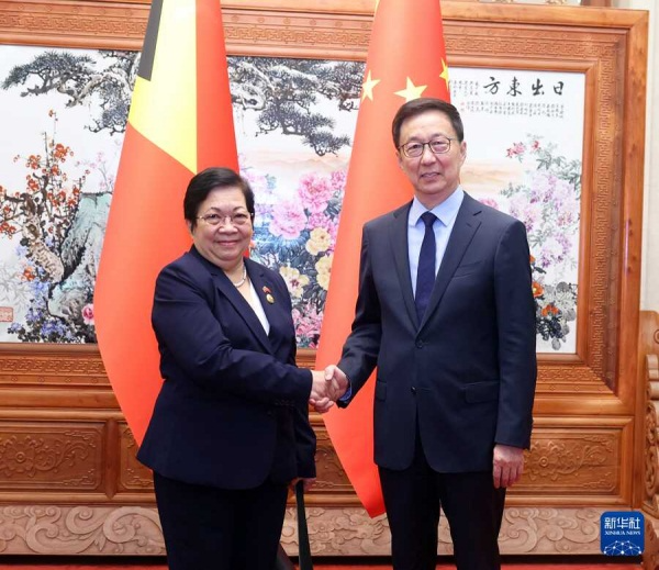中国国家副主席韩正会见东帝汶国民议会议长费尔南达