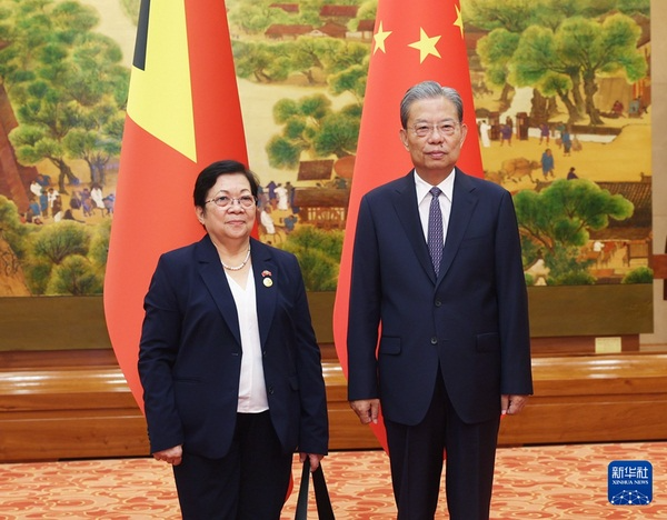 中国全国人大常委会委员长赵乐际与东帝汶国民议会议长费尔南达举行会谈 