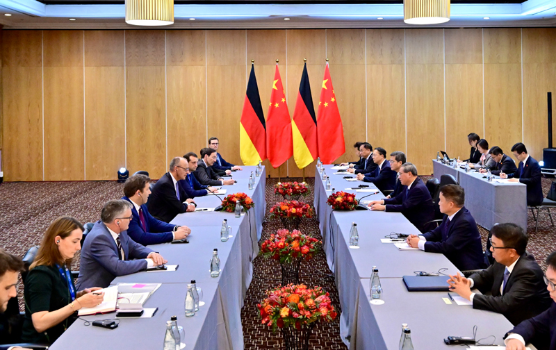 中国总理李强会见德国总理默茨 两国政府应当妥处各自关切