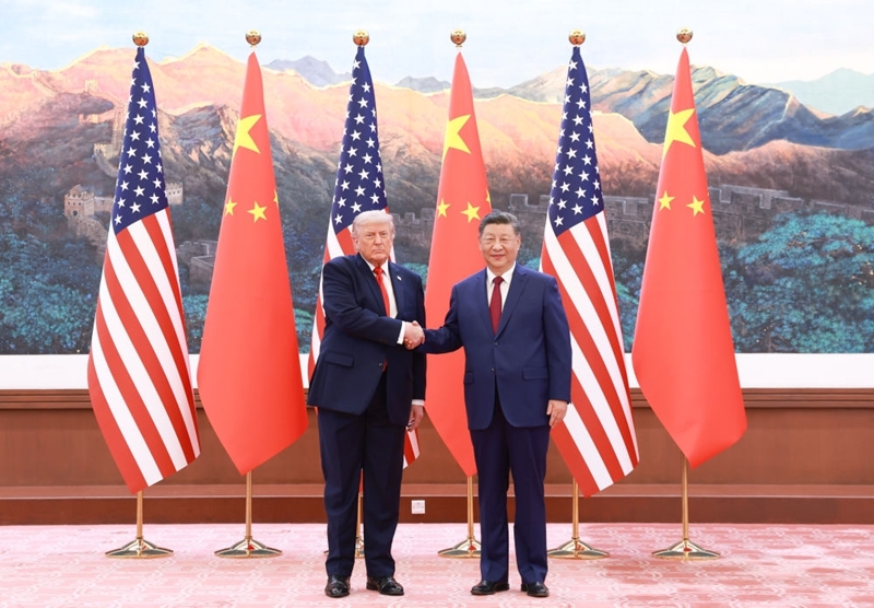 中国国家主席习近平同美国总统特朗普会谈 双方同意构建“中美建设性战略稳定关系”