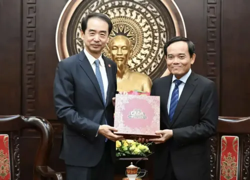 中国驻越南大使何炜会见越共中央政政治局委员、胡志明市市委书记陈流光