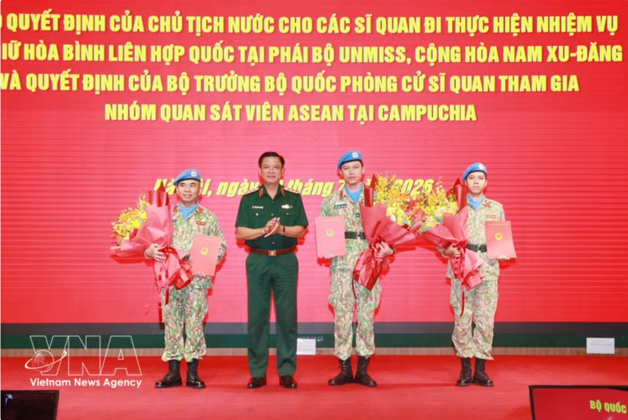 越南军官首次出任联合国维和特派团高级指挥官