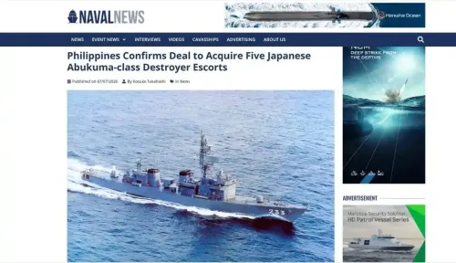 推动二手舰艇出口，日本帮菲律宾扩充海上军力