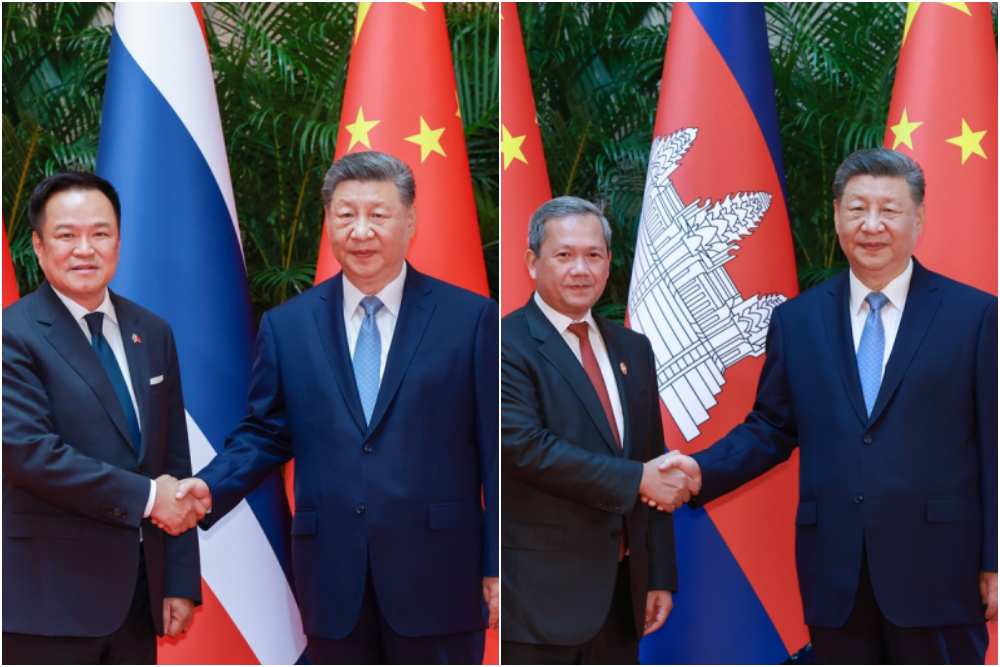 中国国家主席习近平分别会见泰国总理、柬埔寨首相 希望和平解决泰柬边境争端