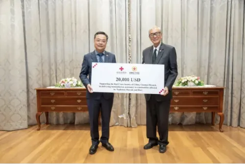泰国红十字会向中国广西洪涝灾区捐款