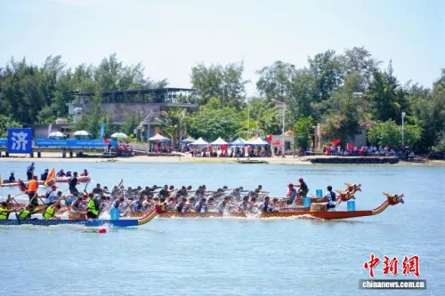 共赴一场龙舟之约 中外选手逐浪海南自贸港